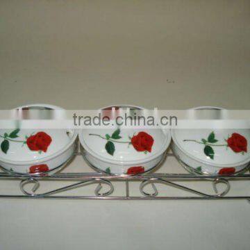 Porcelain Spice Jar With Iron Rack photo-2
