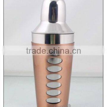 Stainless Steel Recipe Cocktail Shaker With Copper Finish
