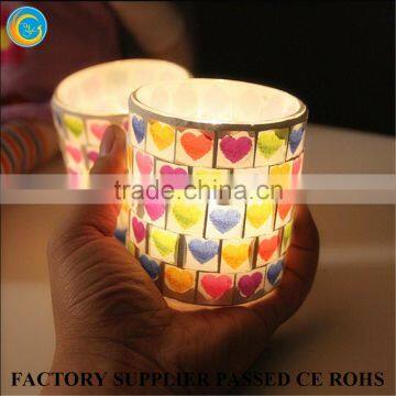 Mosaic Hurricane Candle Holder Glass Votive Candle Holders photo-5