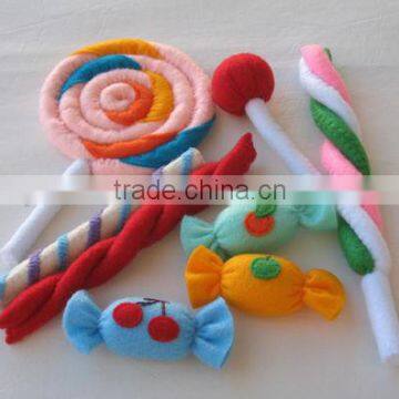 2017 China hot sale hight quality products eco friendly felt material handmade wholesale decoration candy toy for kids