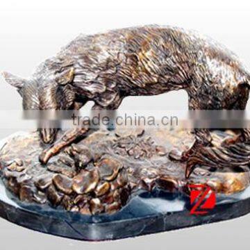 Metal fox sculpture indoor animal statue for sale