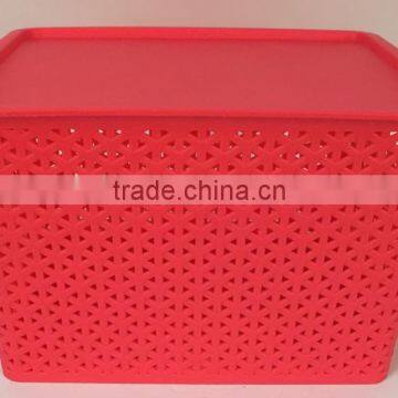 Small Size Plastic Laundry Basket Storage Basket Clothing Bastet With Lid photo-5