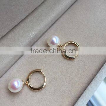 Newest 18k Gold 4-4.5mm Akoya Pearl Earring photo-4