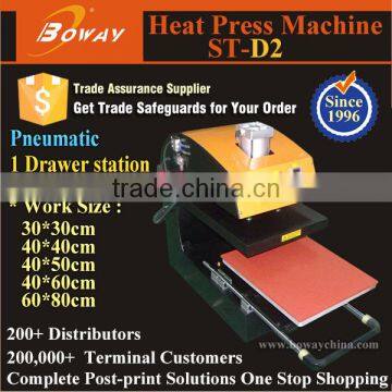 Single Drawing Out Stations Pneumatic T-shirt Heat Press Printing Machine