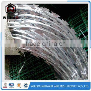 BTO-22 concertina galvanized barbed wire stainless steel razor barbed wire barb blade wire weight or price per meter