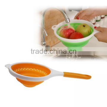 multi-purpose silicone collapsible colander , drain strainer , folding strainer