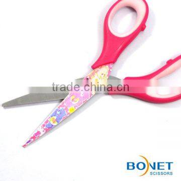 SST0027 6-1/4" Stationery PP+TPR Rubber Plastic Handle Office Scissor