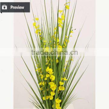 110 / 140 / 170 cm Nature Look Artificial Potted Grass Onion Grass With Oncidium Flower Fake Grass Pots Plant photo-2