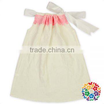 Newest Plain White Pillowcase Dress Casual Girls Cotton Dresses Wholesale Summer Kids Dresses For Girls