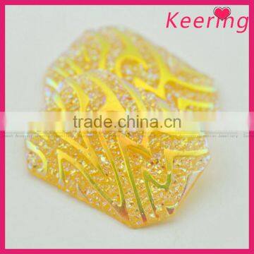 fashion Shiny yellow with gravel resin stone in factory price