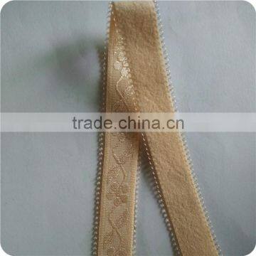 Custom High Quality 18mm Beige Nylon Wove Jacquard Picot Elastic Bra Strap photo-3