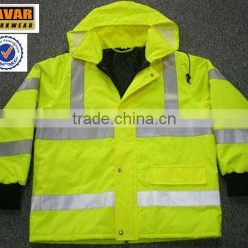 workers winter 3M waterproof windproof reflective safety parka jacket