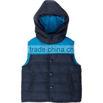 OEM winter padded hooded kids vest