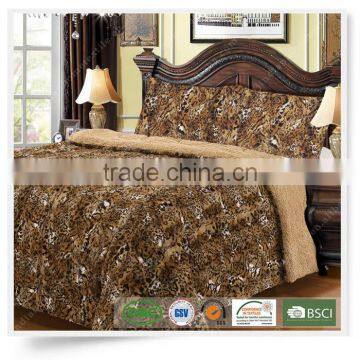 100% Polyester Hand Made PV Fleece Quilt Pillow Cover Bed Sets Animal Fur Design photo-3