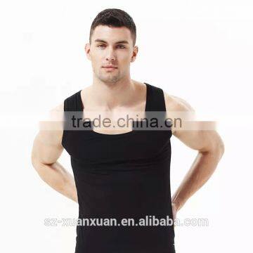 Cheap Cotton Black/white Men U-neck Runnning Vest China Manufacture