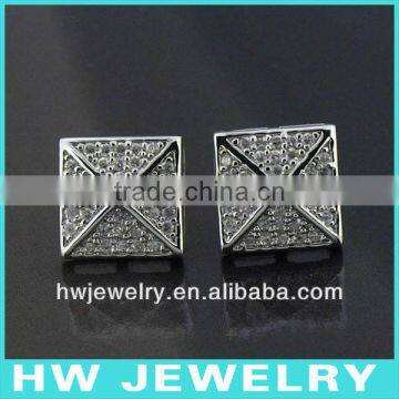 Micro Pave Silver Earrings