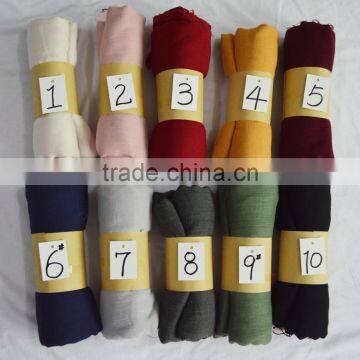 Fashion oversize hot popular woman classic viscose plain solid scarf for Fall