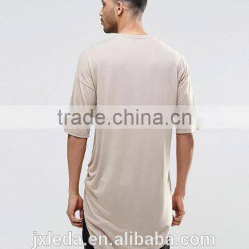 2016 Popular Men Extreme Longline Crewneck Blank T-shirt Custom photo-2