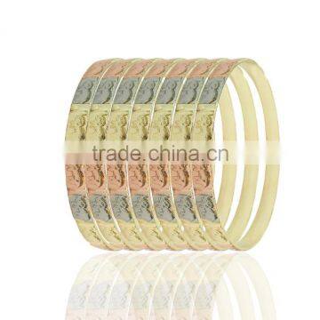 Three Tone Plated 6 MM Punched Bangles