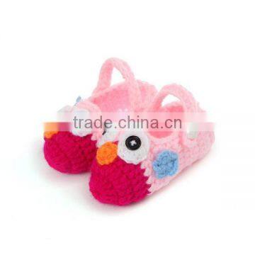 Cartoon Owl Style Shoes Design for Baby Crochet