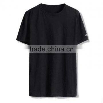 Summer Thin Section of Pure Cotton Short Sleeve T-shirt Male Fertilizer Plus-size Easing Round Collar Pure Color photo-3