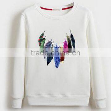 China oem cheaper customized TC65/35fleece 300grm printed crewneck sweatshirt with good quality