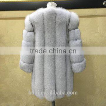 PC-255 European Style Top Selling Real Fox Fur Products Cheap Women Knee Length Winter Coat photo-2