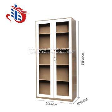 Steel Office Commercial Furniture 2 Swing Glass Door Filing Storage Cabinet photo-2