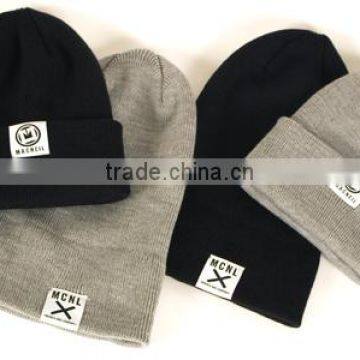 Custom Acrylic Beanies With Cuff Woven Label Slouch Custom Made Beanie photo-2