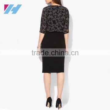 YIHAO Fashion Apparel Wholesale Women Bodycon Dress Ladies Formal Office Midi Dress Pencil Dress photo-3