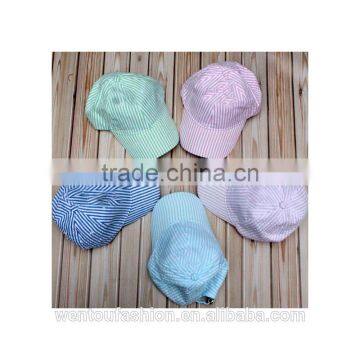 Hot Sale Personalised Fashionable Seersucker Baseball Cap photo-2
