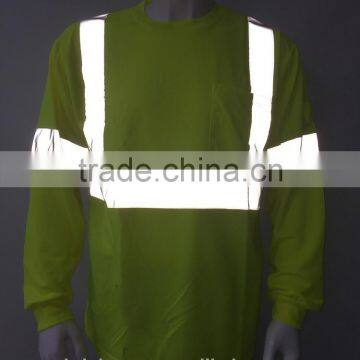 ANSI 107 High Visibility Long Sleeve Chinastar Sew-on Tape Breathable Reflective Tshirt