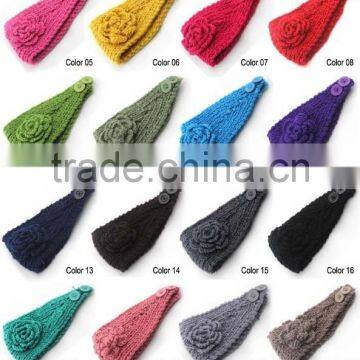 2014 winter  wholesale hand knitted headband embroidered ear warmers