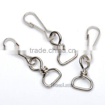 13mm Metal Iron Swivel Clasps Snap Two Hooks Rings Key Hooks DIY Key Chain Ring Nickle Color HK-014 photo-2