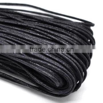 Wholesale Black Waxed Cotton Necklace Cord 2mm