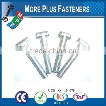 Made In Taiwan Metric Stainless Steel Zinc Plated T Bolt