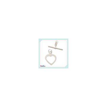 Silver Heart Shape Toggle Clasps for Necklace/jewelry photo-2
