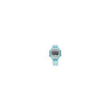 Custom Blue 3 ATM Silicone Digital Watch , Girl Chronograph Wristwatches