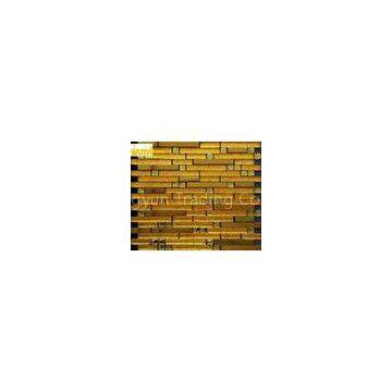 Interior Wall Decorative Strip Gold Mosaic Tiles , Gold Mirror Mosaic Tiles