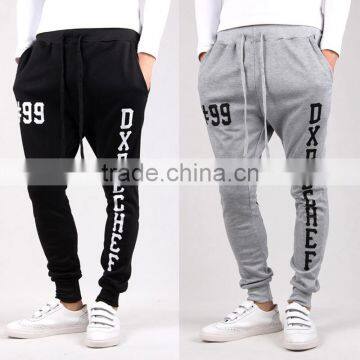 Men's Sport Trousers Sweatpants Elastic Waist Letter Printed Hip Hop Harem Leisure Pants