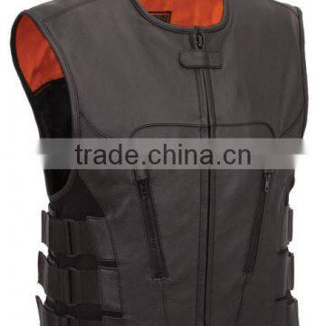 MEN'S LEATHER MOTORBIKE VEST