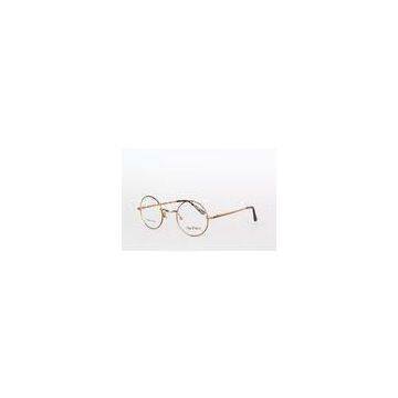 Retro Round Metal Optical Frames For Girls / Boys Stylish , Gold Color