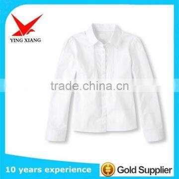 High quality- Trade assurance supplier 100%r cotton fabric used for School uniform- Girl style- Long sleeve