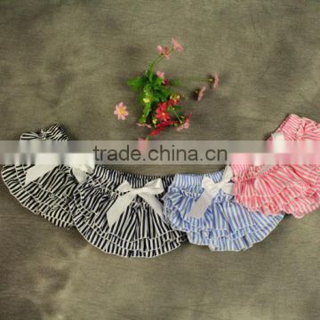 China Wholesale New Arrive Colourful Stripe Satin Baby Shorts Baby Girl Bloomer