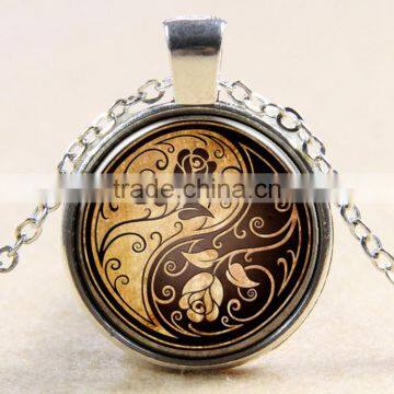 XP-TGN-LT-104 Hot Sale Life Tree Charm Dome Cabochon Pendant Family Glass Colorful Time Gem Necklace For Gift photo-2