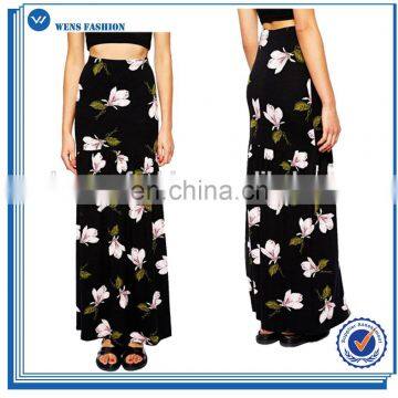 High Quality Womens Floral Print high waisted Long Dress