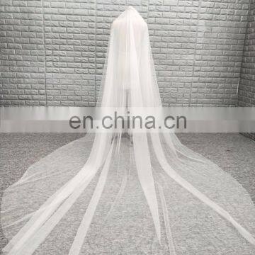 China Manufacture Wholesale Cheap Two Layers Soft Tulle Fabric Long Bridal Wedding Veil photo-3