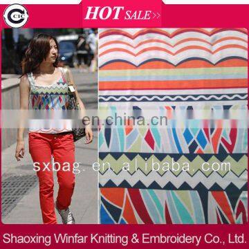 Rayon O.E. spandex knitting printed spun rayon fabric composition for garment
