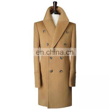 ZHANSHI Classic Fahion Winter Wool Blend Mens Slim Fit Long High Jackets