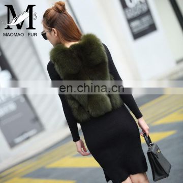 2016 New Fashion Fox Fur Vest Women Cheap Real Fur Waistcoat Designs For Women